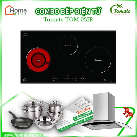 (Combo) Bếp từ kết hợp hồng ngoại 3 vùng nấu TOM 03IR