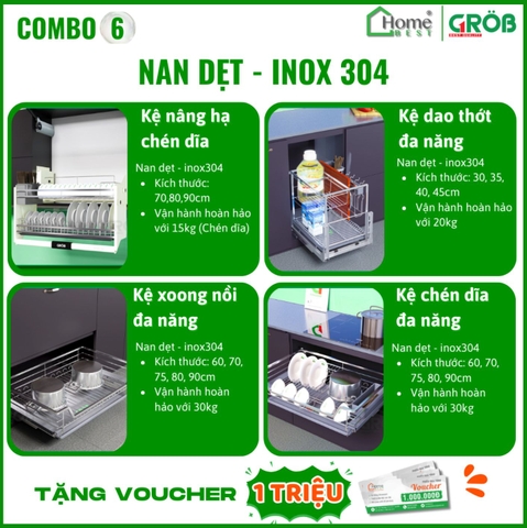 COMBO Phụ kiện tủ bếp cao cấp GROB (4 Món) - Combo 6