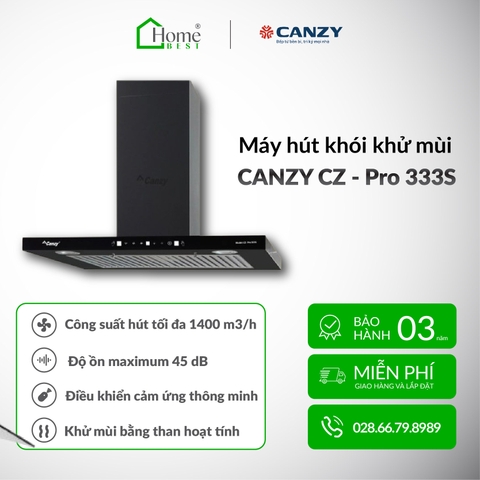 Máy hút khói, hút mùi kính ngang Canzy CZ - Pro 333SG ( điều khiển cảm ứng vẫy tay)