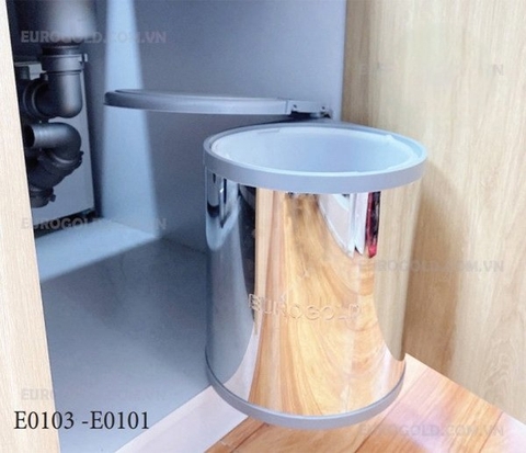 Thùng rác tròn gắn cánh âm tủ Eurogold E0103/ E0101