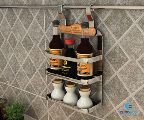 Giá gia vị 3 tầng treo ngoài nan dẹt Euronox EN1/EN2