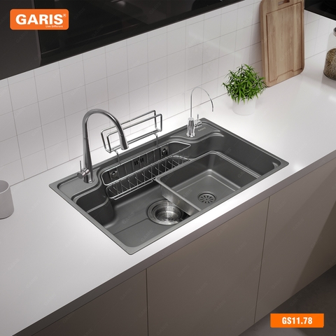 Chậu rửa bát 1 hộc inox phủ nano Garis GS11.78