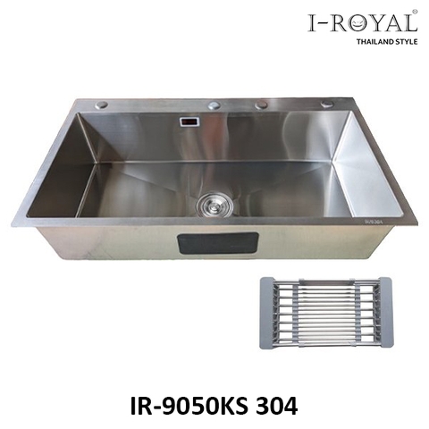 CHẬU RỬA CHÉN I-ROYAL INOX 304 1 HỘC ĐÚC CAO CẤP IR-9050KS 304