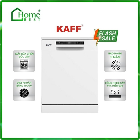 Máy rửa chén bát Kaff KF-SBL775W New Plus ( Công nghệ sấy PTC ) 2024