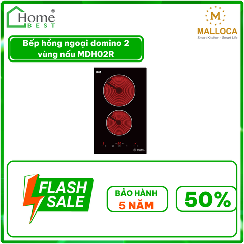 Bếp hồng ngoại domino 2 vùng nấu MDH02R
