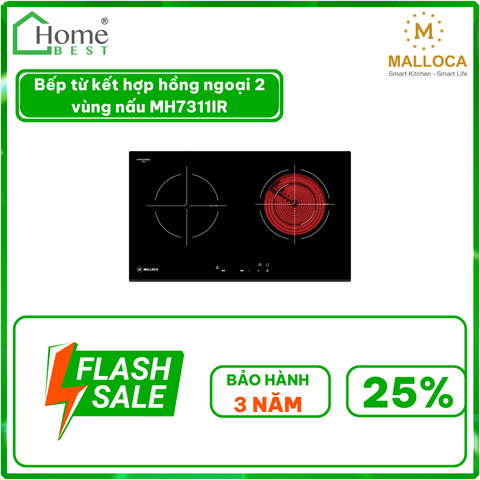 Bếp từ kết hợp hồng ngoại 2 vùng nấu MH7311IR