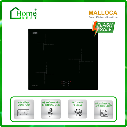 Bếp điện từ 3 vùng nấu Malloca MIH - 593 ECO