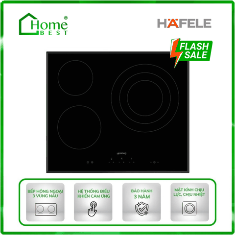 Bếp hồng ngoại 3 vùng nấu Hafele Smeg SE363ETB
