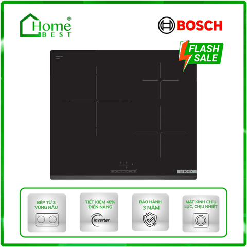 Bếp từ 3 vùng nấu Bosch PUJ63KBB5E Serie 4