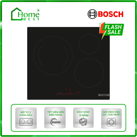 Bếp từ 3 vùng nấu Bosch PIJ61RHB1E Serie 6
