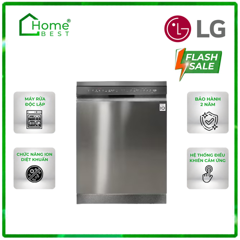Máy rửa bát độc lập LG Quadwash TrueSteam™ màu đen bóng LDT14BSA4