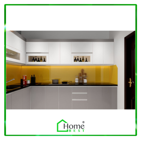 Tủ bếp nhựa Acrylic chữ L