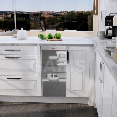 Thùng gạo mặt gương 2 khoang kính Garis GR07.30