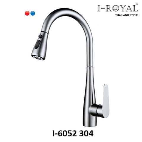 VÒI RỬA CHÉN NÓNG LẠNH DÂY RÚT INOX 304 I-ROYAL I-6052 304