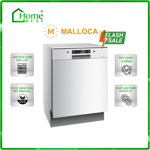 Máy rửa chén bát âm tủ Malloca WQP12-J7309E E5