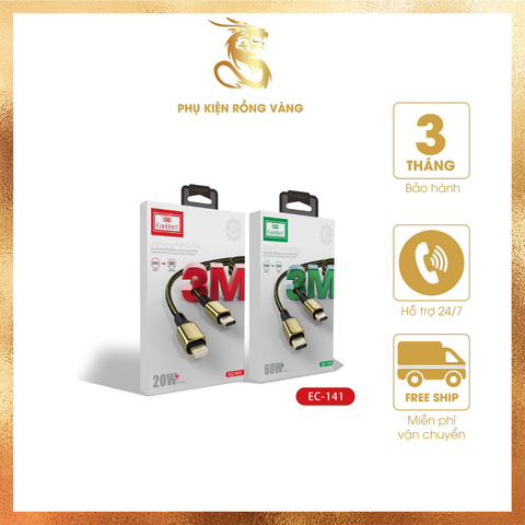 Cáp Sạc Kết Nối Từ Cổng Type-C 20W Ra Chân Lightning Earldom 3M EC – 141