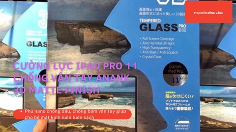 Cường Lực iPad Pro 11/ IPAD 9.7  Chống Vân Tay ANANK 3D Matte Finish