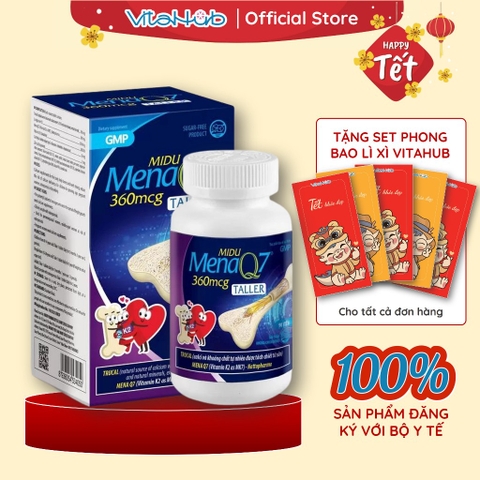 Midu MenaQ7 360mcg – Hỗ trợ chắc khỏe xương và phát triển chiều cao với Trucal và Vitamin K2