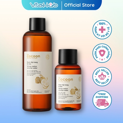 Nước tẩy trang bí đao Cocoon tẩy sạch makeup và giảm dầu 140ml/500ml
