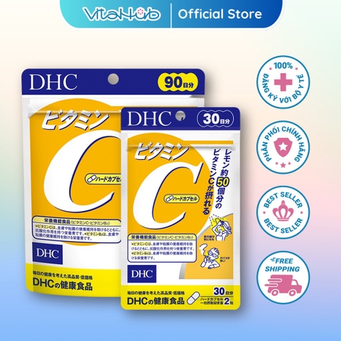 Viên uống bổ sung vitamin C DHC Nhật Bản hỗ trợ sáng da, mờ thâm, tăng cường đề kháng