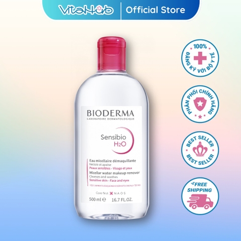 Dung dịch làm sạch và tẩy trang công nghệ Micellar Bioderma Sensibio H2O 100ml/250ml/500ml