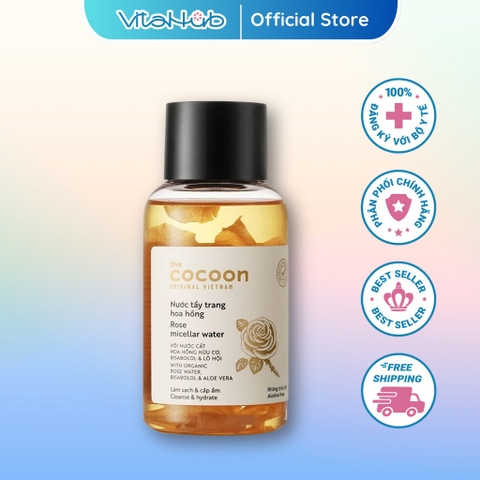Nước tẩy trang hoa hồng Cocoon tẩy sạch makeup & cấp ẩm 140ml/500ml