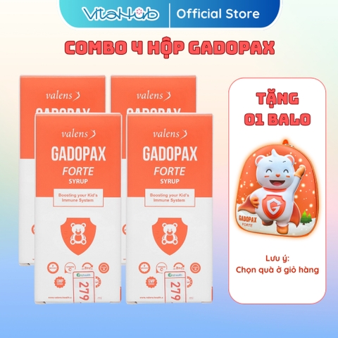 Combo 04 hộp Siro tăng cường đề kháng cho bé Gadopax Forte Syrup 100ml