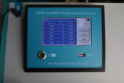 Thiết bị kiểm tra và phân tích khí SF6 HV HIPOT GDSF-311WPD
