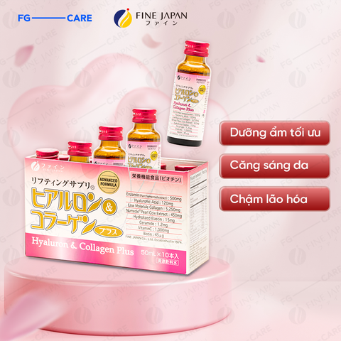 Nước uống dưỡng da Fine Japan Hyaluron & Collagen Plus 10 Chai 50ml