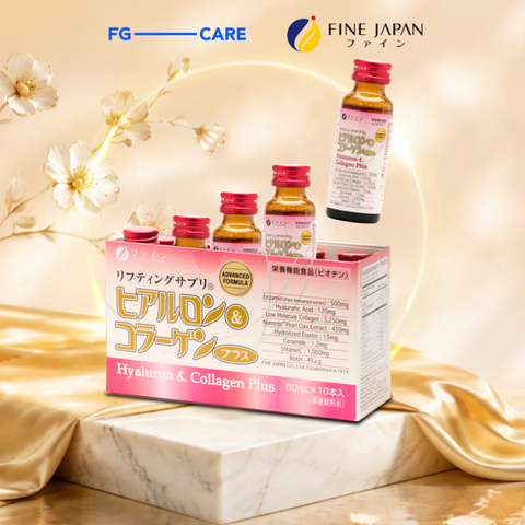 Nước uống dưỡng da Fine Japan Hyaluron & Collagen Plus 10 Chai 50ml