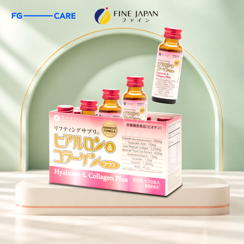 Nước uống dưỡng da Fine Japan Hyaluron & Collagen Plus 10 Chai 50ml