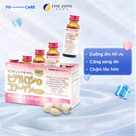 Nước uống dưỡng da Fine Japan Hyaluron & Collagen Plus 10 Chai 50ml