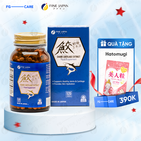 Viên uống hỗ trợ xương khớp Sụn vi cá mập Fine Japan Shark Cartilage Extract 520 viên