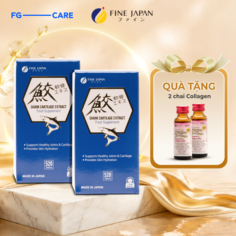 (Combo 2) Viên Uống Hỗ Trợ Xương Khớp Sụn Vi Cá Mập Fine Japan Shark Cartilage Extract 520 Viên