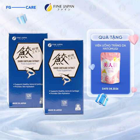 (Combo 2) Viên Uống Hỗ Trợ Xương Khớp Sụn Vi Cá Mập Fine Japan Shark Cartilage Extract 520 Viên