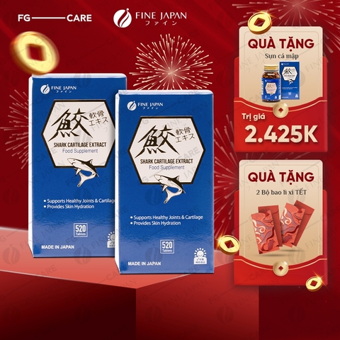 (Combo 2) Viên Uống Hỗ Trợ Xương Khớp Sụn Vi Cá Mập Fine Japan Shark Cartilage Extract 520 Viên