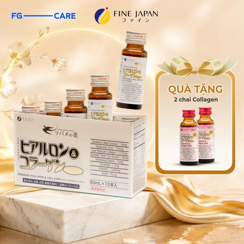 Nước uống Fine Japan Hyaluron & Collagen with Swallow's Nest 10 Chai x 50ml