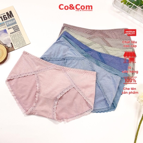 Quần Lót Nữ Cotton Gỗ Sồi Kháng Khuẩn Co Giãn Mềm Mát Coandcom NO901