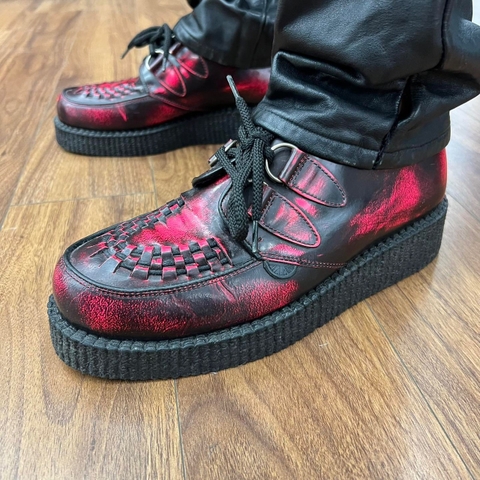 Underground Men's Red Wulfrun Molted Leather Creepers