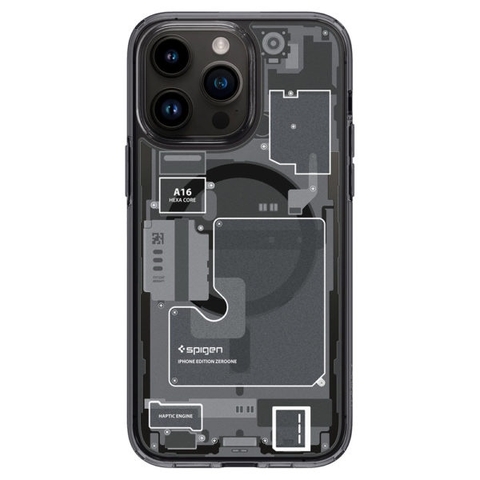Ốp Lưng Bo Mạch Điện Thoại Spigen Ultra Hybrid Zero One dành cho iPhone 14 Pro/ 14 Pro Max hoạ tiết in lên các bảng mạch bên trong điện thoại