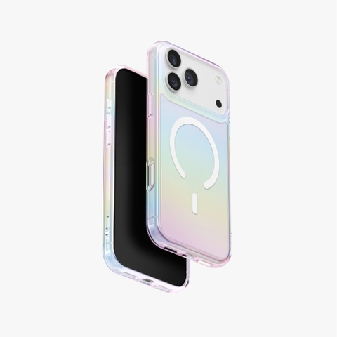 Ốp lưng iPhone 17 Series UNIQ Iridescia Hiệu Ứng Holographic Chuyển Sắc Cầu Vồng Sạc Không Dây MagClick