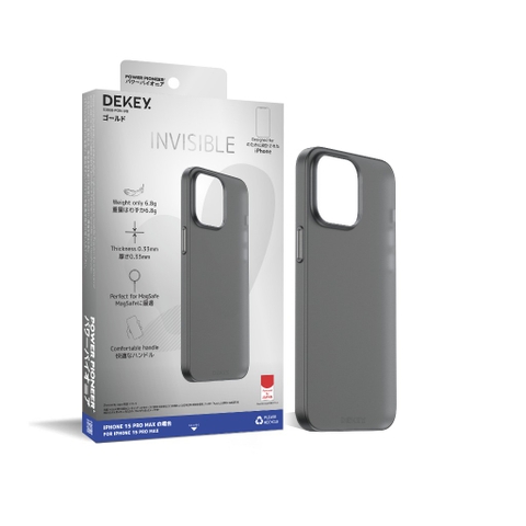 Ốp Lưng Dekey  Invisible Ultra Slim Case Cho iPhone 15 Pro Max Siêu Mỏng Vô Hình Chống Vân Tay Và Chống Trầy Xước