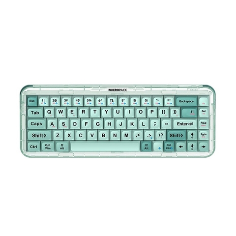 Bàn Phím Cơ Không Dây MicroPack Lifestyle K-168WM 3 Modes Wireless Mechanical Keyboard Vỏ Trong Suốt LED RGB Nhiều Màu