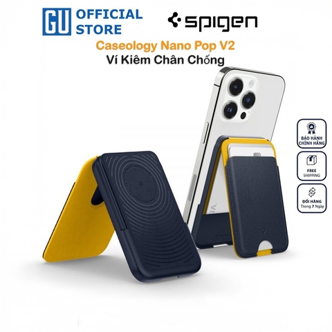 Ví Thông Minh Kiêm Chân Đế Có Nam Châm Spigen Caseology Dành Cho Điện Thoại iPhone, Dùng Được Ốp Có Sạc Từ Tính