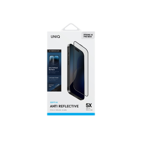 Kính Cường Lực UNIQ OPTIX ANTI REFLECTION Cho iPhone 16 Pro Max Được Phủ Lớp Chống Phản Chiếu Ánh Sáng