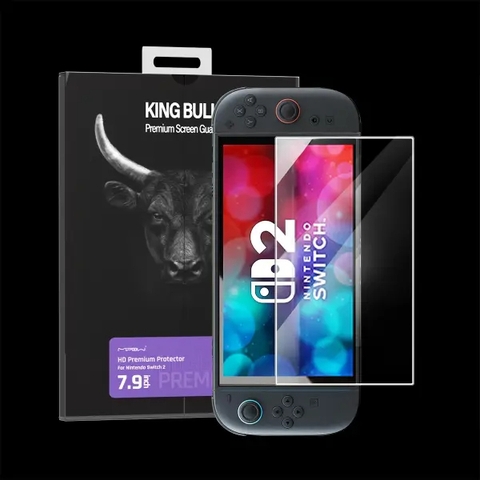 Kính Cường Lực Mipow Kingbull HD Premium Silk Cho Nintendo Switch 2 Cảm Ứng Siêu Nhạy Bảo Vệ Khỏi Trầy Xước Cho Máy Game