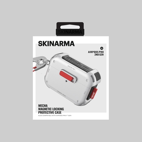 Ốp Bảo Vệ Skinarma MECHA Cho Airpods Pro 2/1 Thiết Kế Độc Đáo Có Khóa Cài Tặng Kèm Móc Đeo Zinc Alloy Chống Sốc Tốt