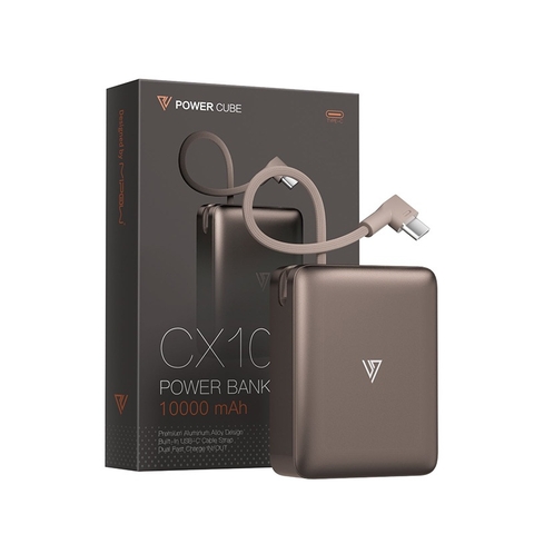 Pin Dự Phòng Siêu Nhỏ MIPOW POWERCUBE CX10 10000 mAh Tích Hợp Cáp USB Làm Móc Đeo Ultra-Mini Aluminum Chứng Chỉ CCC