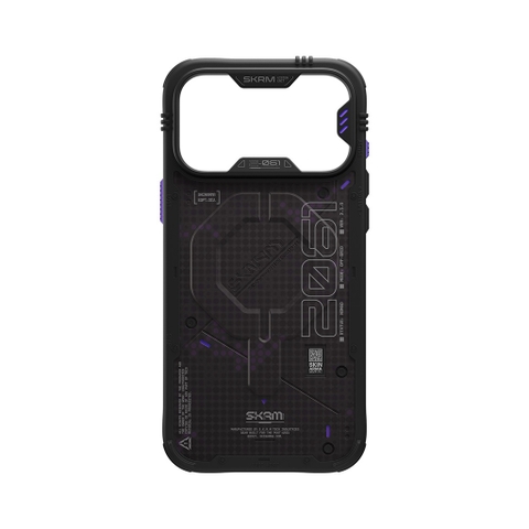 Ốp Lưng SKINARMA VIGOR XE Cho iPhone 18 Pro/ 18 Pro Max/ 17 Pro/ 17 Pro Max Họa Tiết Rằn Ri Kỹ Thuật Số Tặng Kèm Móc Đeo