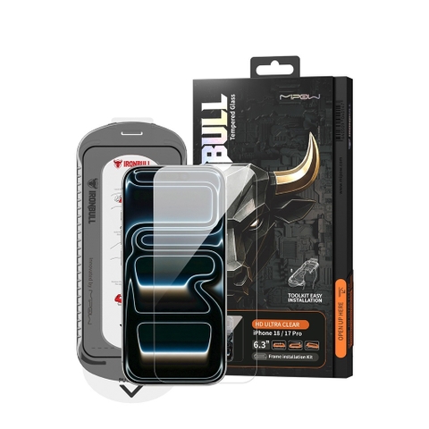 Kính cường lực MIPOW IRONBULL HD Ultra Clear Cho iPhone 18 Pro/ 18 Pro Max/ 17 Pro/ 17 Pro Max